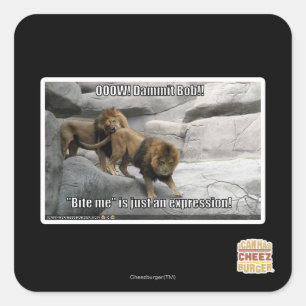 Bite, ik ben gewoon een uitdrukking. vierkante sticker