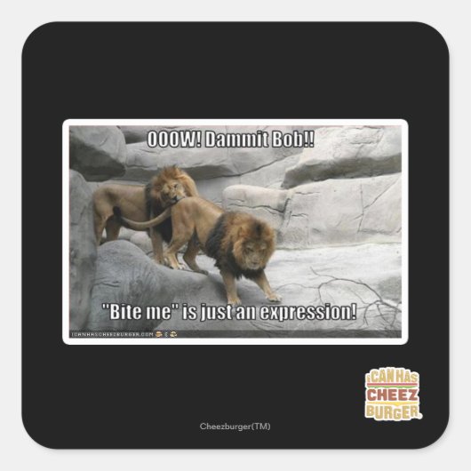 Bite, ik ben gewoon een uitdrukking. vierkante sticker (Voorkant)