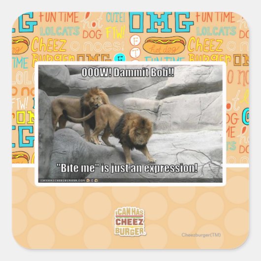 Bite, ik ben gewoon een uitdrukking. vierkante sticker (Voorkant)