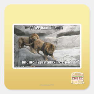 Bite, ik ben gewoon een uitdrukking. vierkante sticker