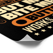 Bite-knop werkt kickbokser ontwerp kickbox-liefheb poster (Hoek)