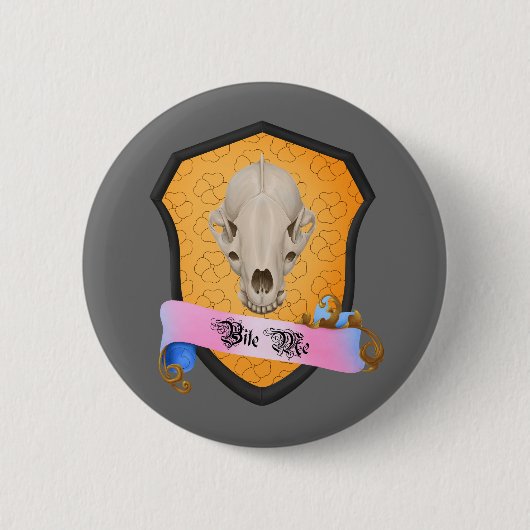 Bite Me Badger Skull Ronde Button 5,7 Cm (Voorkant)