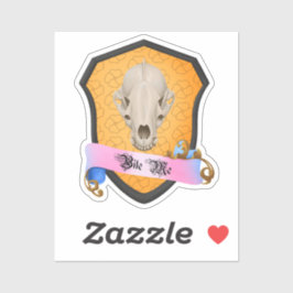 Bite Me Badger Skull Sticker