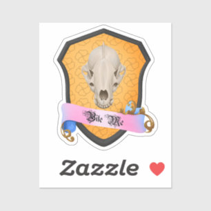 Bite Me Badger Skull Sticker