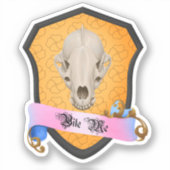 Bite Me Badger Skull Sticker (Voorkant)