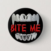 Bite me bloed en tanden Button (Voorkant)
