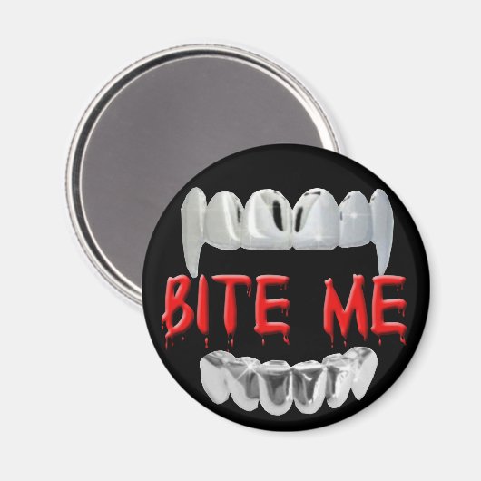 Bite me bloed en tanden magneet (Voorkant / Achterkant)