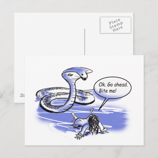 Bite me briefkaart (Voorkant / Achterkant)