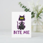 Bite me! Cat Cft-Design Briefkaart (Staand voorkant)
