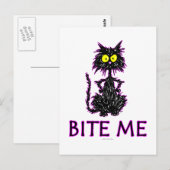 Bite me! Cat Cft-Design Briefkaart (Voorkant / Achterkant)
