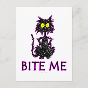 Bite me! Cat Cft-Design Briefkaart