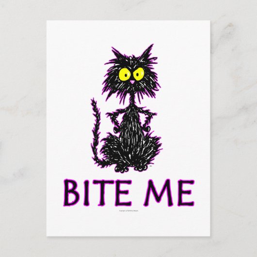 Bite me! Cat Cft-Design Briefkaart (Voorkant)