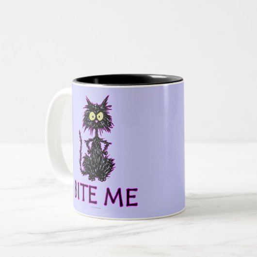 Bite me! Cat Cft-Design Tweekleurige Koffiemok (Voorkant links)
