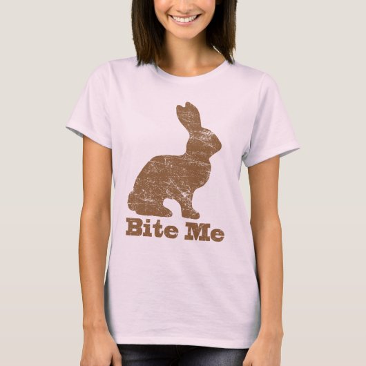 Bite me Chocolade PaasBunny T Shirt (Voorkant)