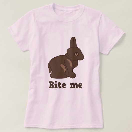 Bite me chocoladebroodje t-shirt (Design voorkant)