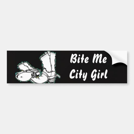 Bite Me City Girl Bumpersticker (Voorkant)
