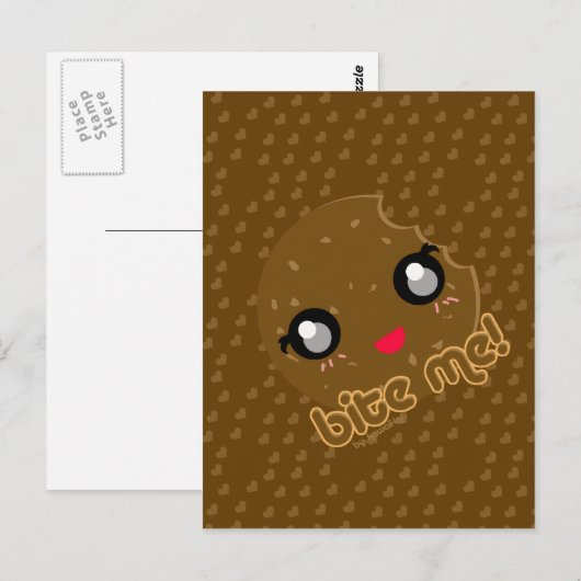 Bite me! cookie briefkaart (Voorkant / Achterkant)