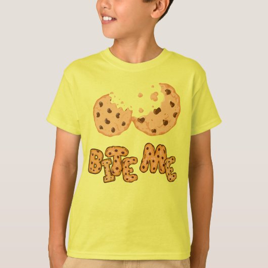 Bite Me Cookie Funny Chocolate Chip Design T-shirt (Voorkant)