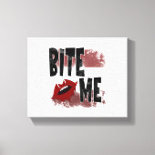 Bite me - Cool Quote - Halloween - Bat Canvas Afdruk (Voorkant)