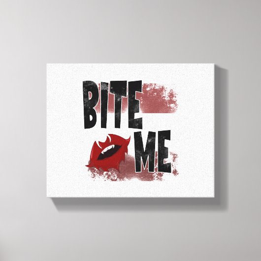 Bite me - Cool Quote - Halloween - Bat Canvas Afdruk (Voorkant)