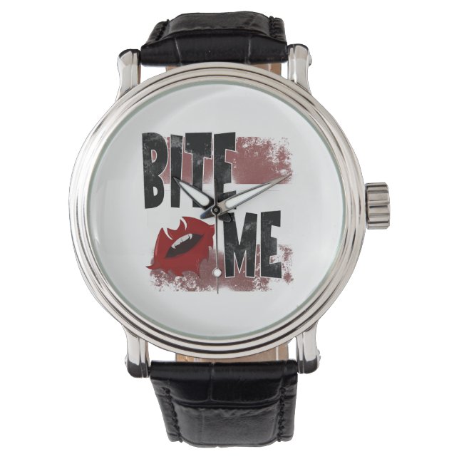 Bite me - Cool Quote - Halloween - Bat Horloge (Voorkant)