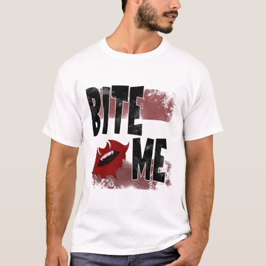 Bite me - Cool Quote - Halloween - Bat T-shirt (Voorkant)