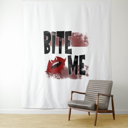 Bite me - Cool Quote - Halloween - Bat Wandkleed (In situ)