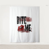 Bite me - Cool Quote - Halloween - Bat Wandkleed (Voorkant)