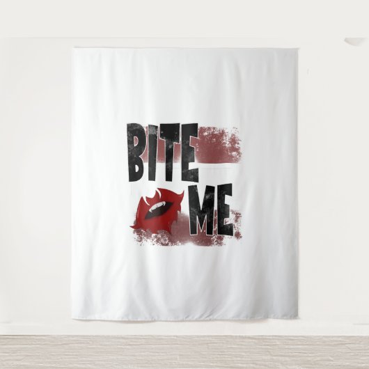 Bite me - Cool Quote - Halloween - Bat Wandkleed (Voorkant)