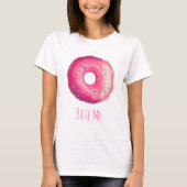 Bite me Donut met roze vorst en springen T-shirt (Voorkant)