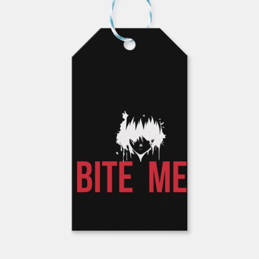 Bite Me: een spookachtige en speelse twist Cadeaulabel (Voorkant)