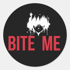 Bite Me: een spookachtige en speelse twist Ronde Sticker