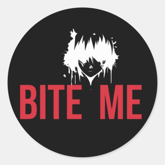 Bite Me: een spookachtige en speelse twist Ronde Sticker (Voorkant)