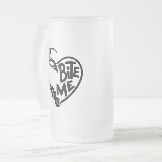 Bite me Fish Hooks Matglas Bierpul (Voorkant links)