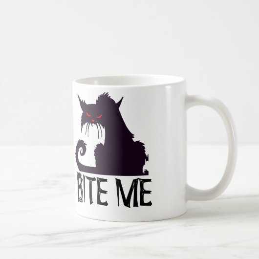 BITE ME, Funny Cats Coffee Mugs Koffiemok (Rechts)