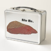 Bite me Funny Steak Beef Pun Joke (Voorkant)