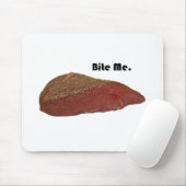 Bite me Funny Steak Beef Pun Joke Muismat (Met muis)