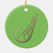 Bite Me Funny Vist Keramisch Ornament (Achterkant)