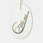 Bite Me Funny Vist Keramisch Ornament (Links)