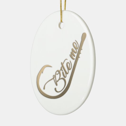 Bite Me Funny Vist Keramisch Ornament (Links)
