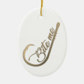 Bite Me Funny Vist Keramisch Ornament (Voorkant)