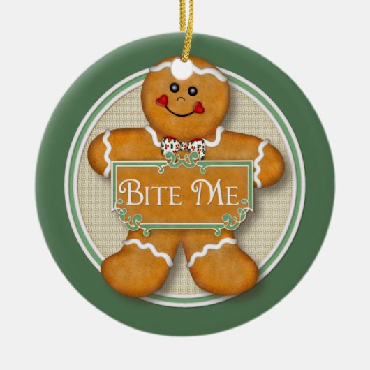 Bite Me Gingerbread Man Ornament 2 (Voorkant)