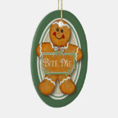 Bite Me Gingerbread Man - Ovaal 2 Keramisch Ornament (Rechts)