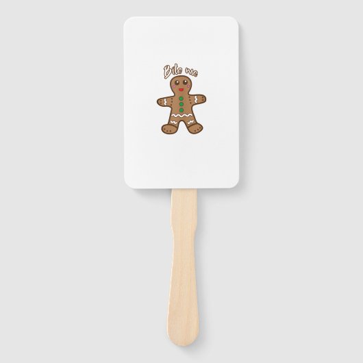 Bite me Gingerbrood Funny Cookie Kerstmis Thanksg Handwaaier (Voorkant)