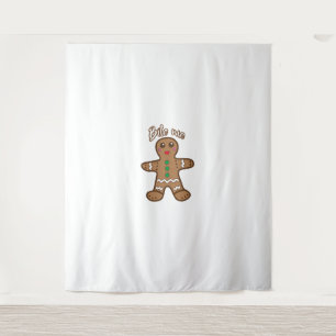 Bite me Gingerbrood Funny Cookie Kerstmis Thanksg Wandkleed