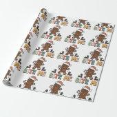 Bite me Gingerbrood Groovy Kerstmis Cadeaupapier (Uitgerold)