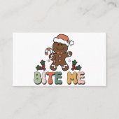 Bite me Gingerbrood Groovy Kerstmis Visitekaartje (Voorkant)