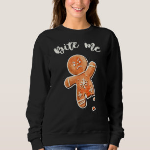 Bite me Gingerbrood Man Ugly kerstSweater 1 Trui