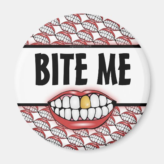 Bite me Golden Tooth Magneet (Voorkant)
