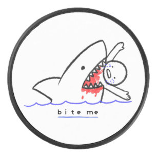 Bite me hockey puck